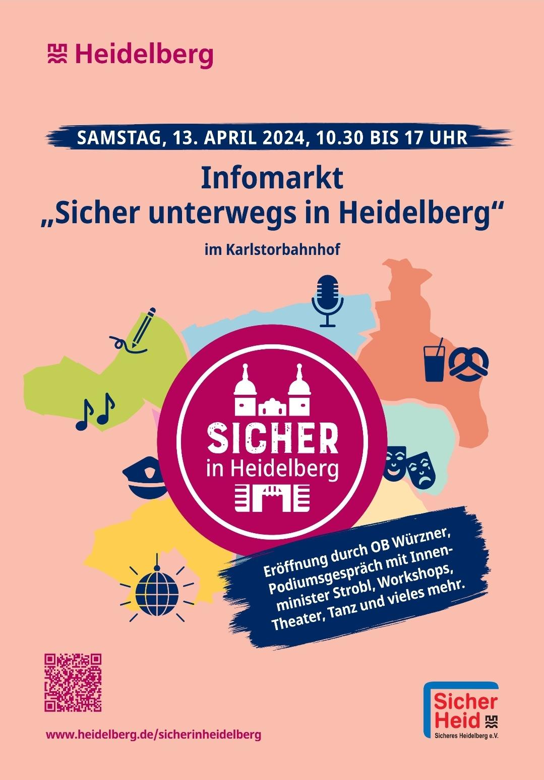 „Sicher unterwegs in Heidelberg“ – Infomarkt am 13.04.2024 und wir sind mit dabei